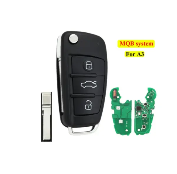 Audi complete sleutel A3 S3 433 MHz 8V0837220D 3 knoppen systeem KEYLESS GO chip MQB48 - Car Key House