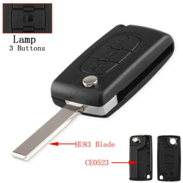 Citroen CE0523 behuizing 3 knoppen met batterij houder baard HU83