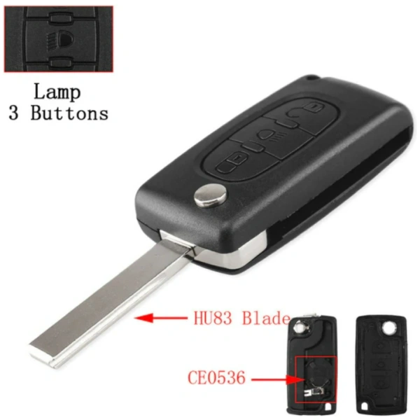 Citroen CE0523 behuizing 3 knoppen met batterij houder baard HU83