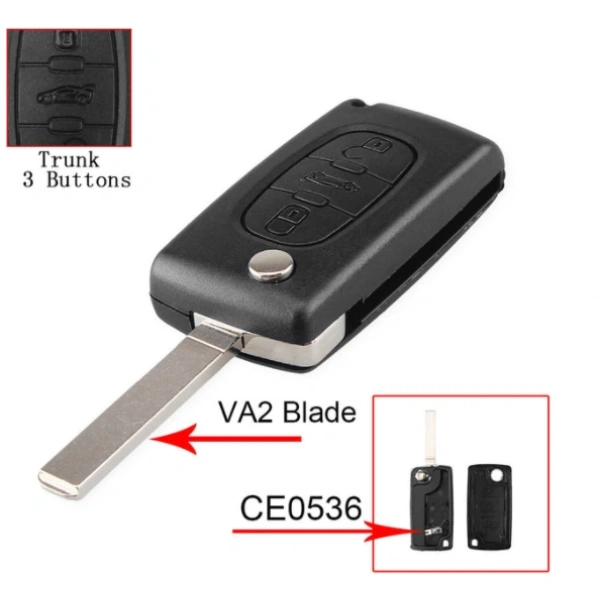 Citroen CE0536 behuizing 3 knoppen met batterij houder baard VA2