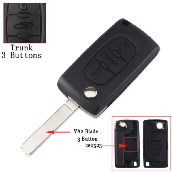 Citroen CE0536 behuizing 3 knoppen met batterij houder baard VA2