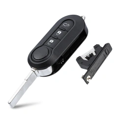 Fiat behuizing 3 witte knoppen zwart SIP22 - Car Key House