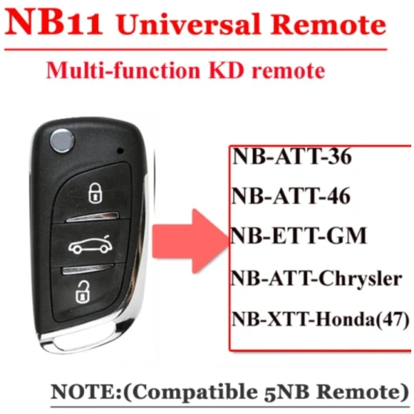 KEYDIY complete sleutel 3 Knoppen NB11 NB Serie Universeel