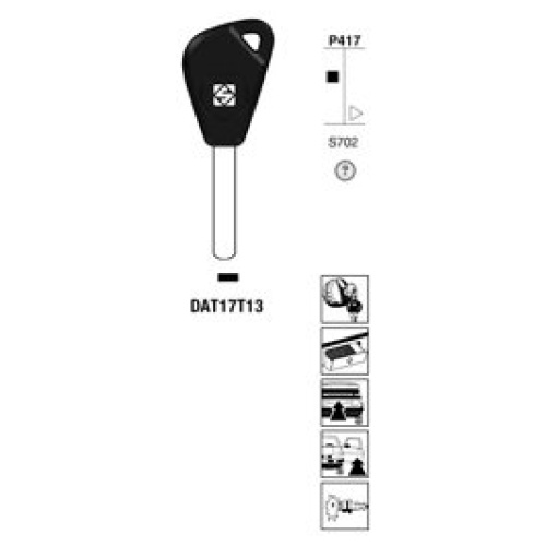Transpondersleutel nikkel DAT17T13