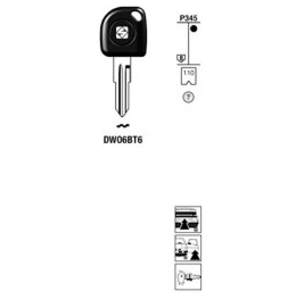 Transpondersleutel brass DWO6BT6