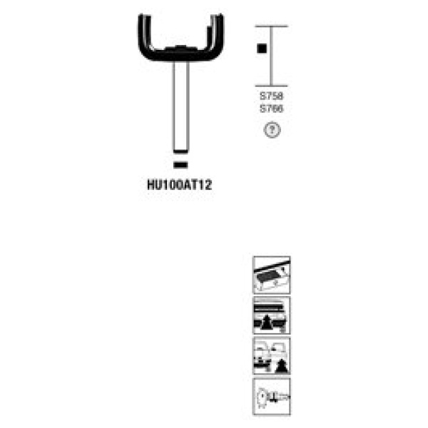 Opel Transpondersleutel nikkel HU100AT12