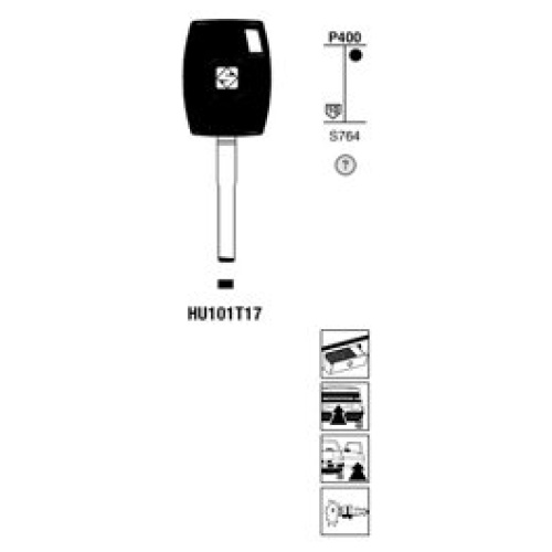 Transpondersleutel brass HU101T17