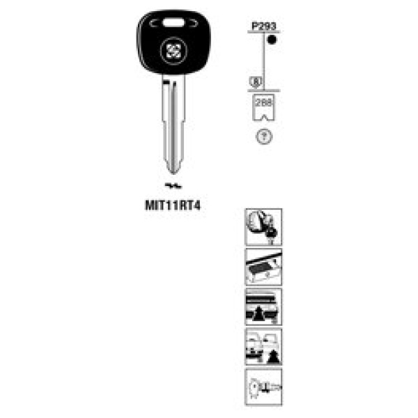 Transpondersleutel brass MIT11RT4