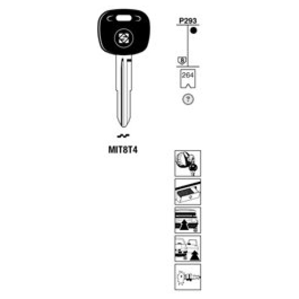 Transpondersleutel brass MIT8T4