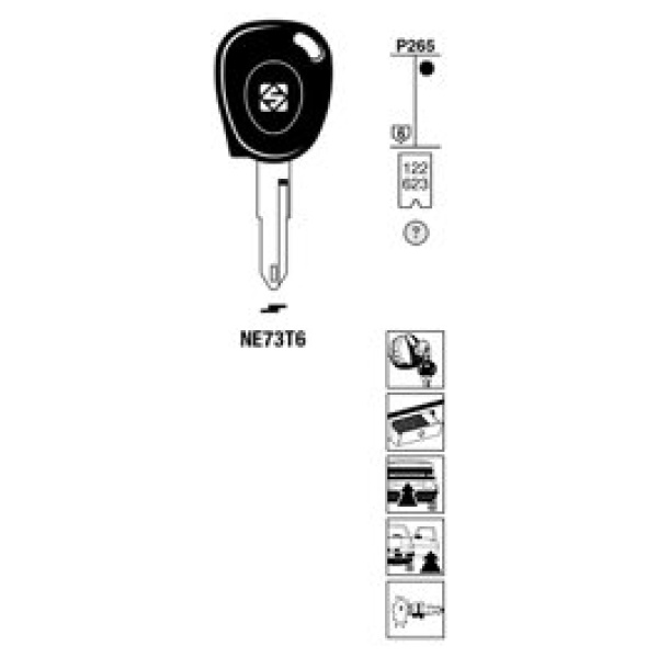 Transpondersleutel brass NE73T6