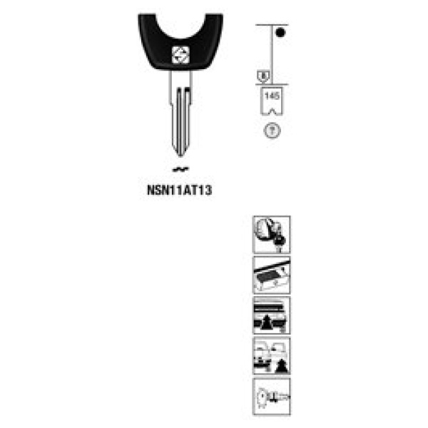 Transpondersleutel brass NSN11AT13