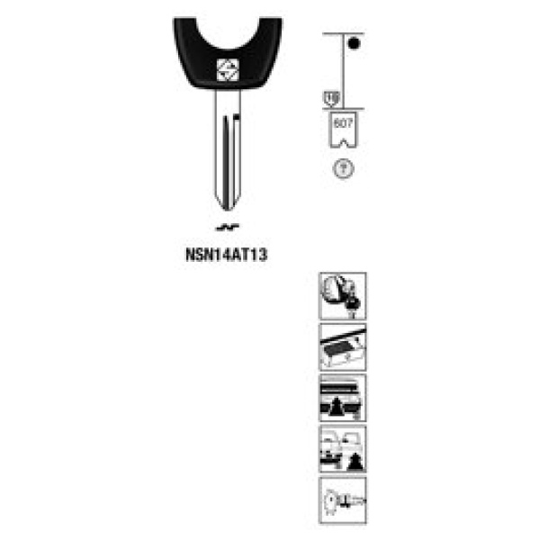 Transpondersleutel brass NSN14AT13