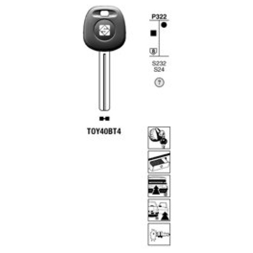 Transpondersleutel brass TOY40BT4
