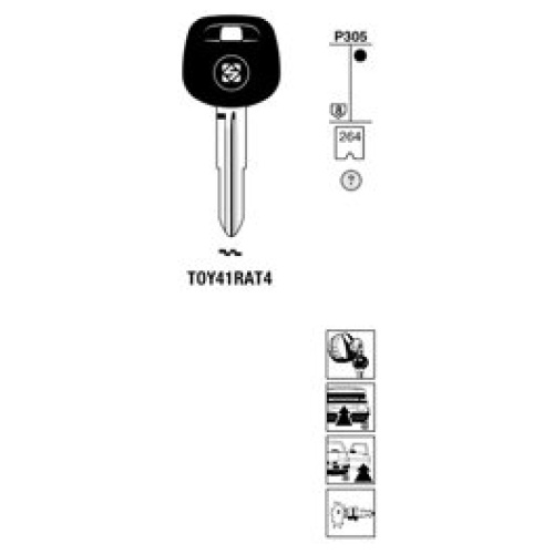 Transpondersleutel brass TOY41RAT4