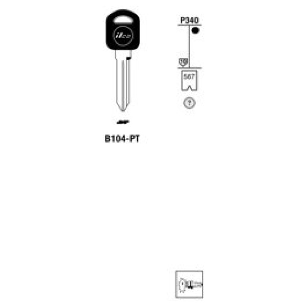 Transpondersleutel brass B104-PT