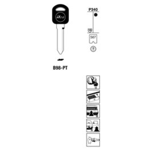 0007251-silca-transpondersleutel-brass-b98-pt.jpg Transpondersleutel brass B98-PT