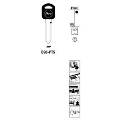 0007252-silca-transpondersleutel-brass-b98-pt5.jpg Transpondersleutel brass B98-PT5