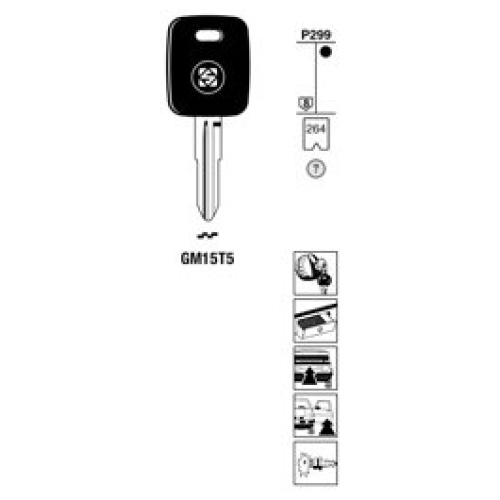 Transpondersleutel brass GM15T5