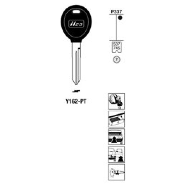 Transpondersleutel brass Y162-PT