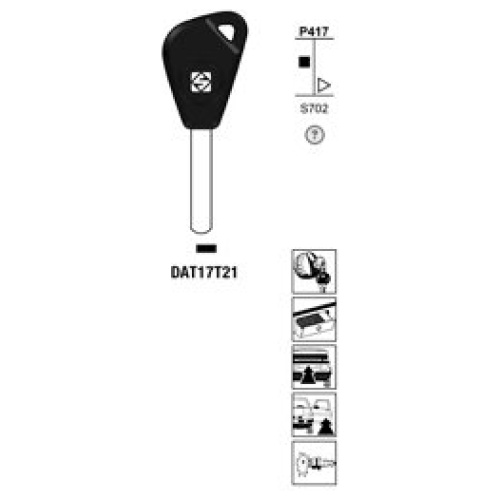 0011673-silca-transpondersleutel-nikkel-dat17t21.jpg Transpondersleutel nikkel DAT17T21