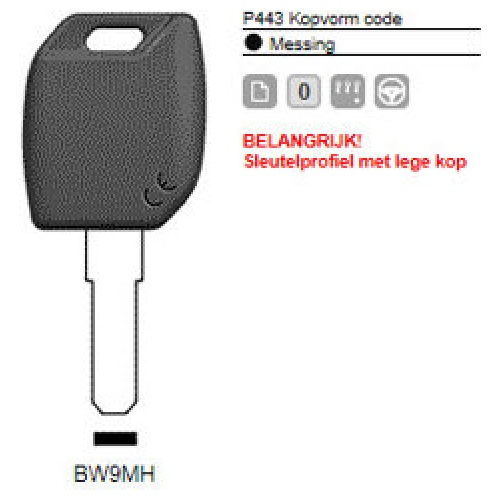 0012289-silca-transpondersleutel-mh-profiel-bw9mh-zonder-chip.jpg Transpondersleutel MH profiel BW9MH zonder chip