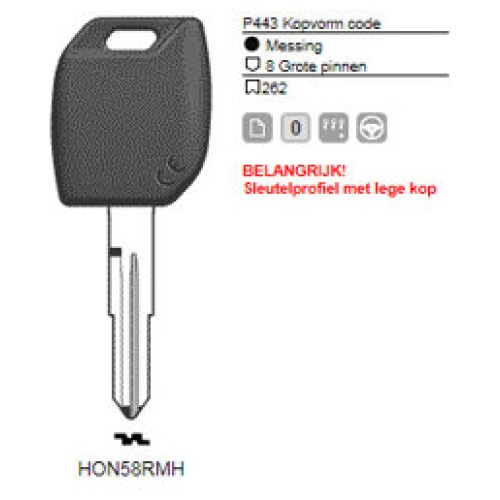 0012301-silca-transpondersleutel-mh-profiel-hon58rmh-zonder-chip.jpg Transpondersleutel MH profiel HON58RMH zonder chip