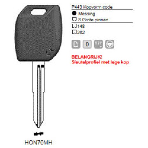 0012303-silca-transpondersleutel-mh-profiel-hon70mh-zonder-chip.jpg Transpondersleutel MH profiel HON70MH zonder chip