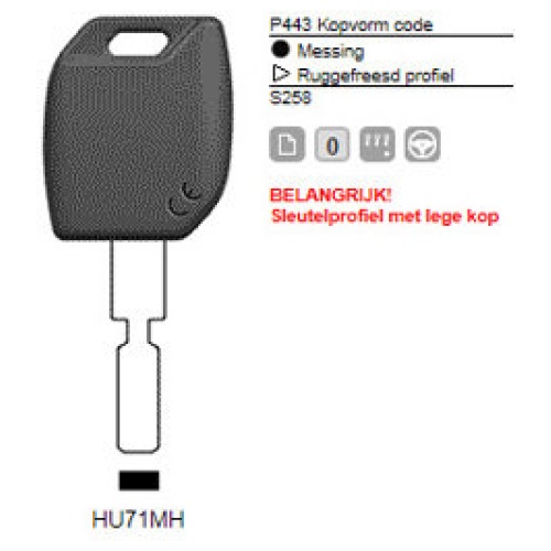 0012307-silca-transpondersleutel-mh-profiel-hu71mh-zonder-chip.jpg Transpondersleutel MH profiel HU71MH zonder chip
