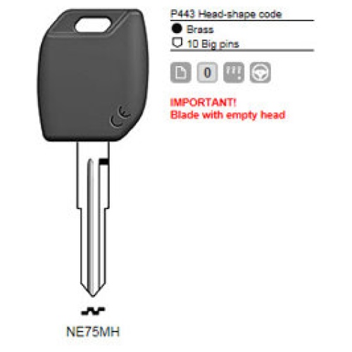 0012419-silca-transpondersleutel-mh-profiel-ne75mh-zonder-chip.jpg Transpondersleutel MH profiel NE75MH zonder chip