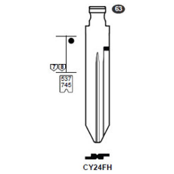 Flip Key insert CY24FH