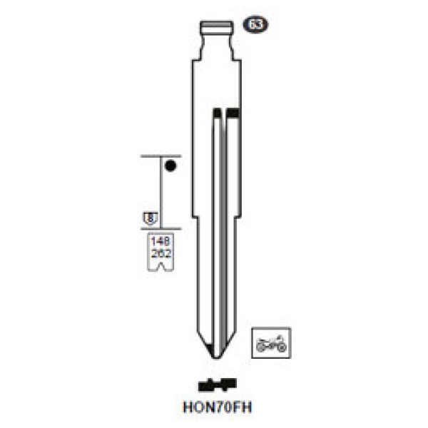 0012704-silca-flip-key-insert-hon70fh.jpg Flip Key insert HON70FH