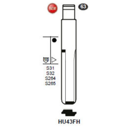 Flip Key insert HU43FH