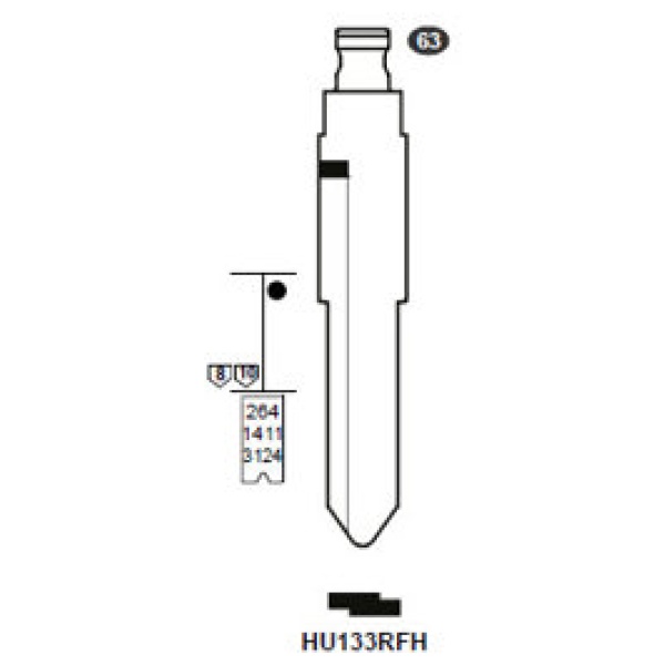 Flip Key insert HU133RFH