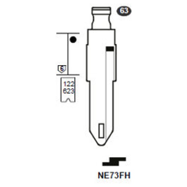 0012725-silca-flip-key-insert-ne73fh.jpg Flip Key insert NE73FH
