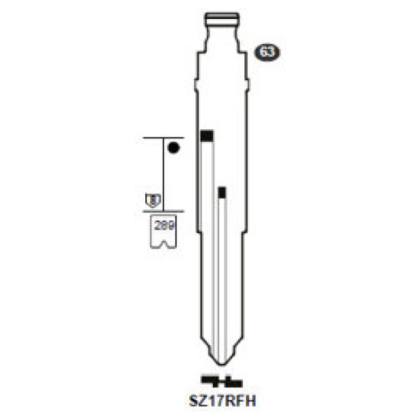 0012734-silca-flip-key-insert-sz17rfh.jpg Flip Key insert SZ17RFH