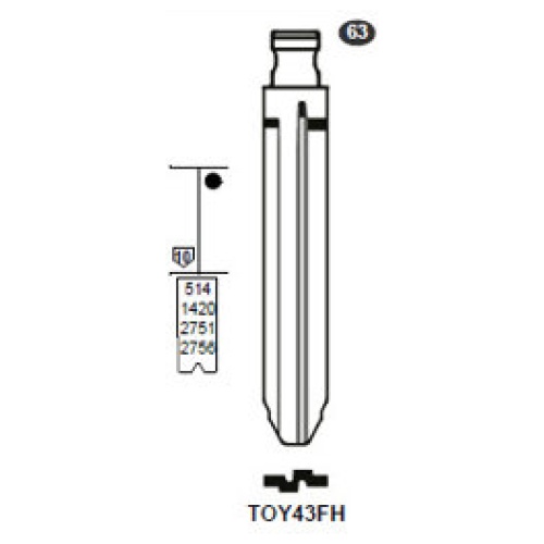 Flip Key insert TOY43FH