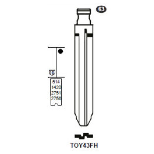 Flip Key insert TOY43FH