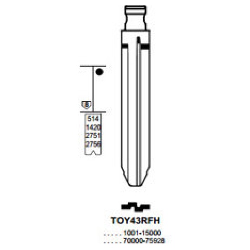Flip Key insert TOY43RFH