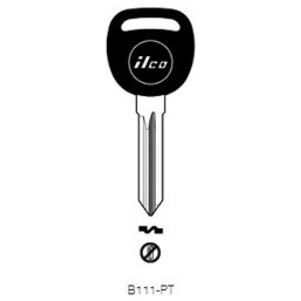 Transpondersleutel brass B111-PT (met chip)