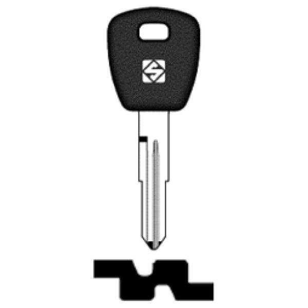 SilcaHON58RTE.png Transpondersleutel brass HON58RTE zonder chip