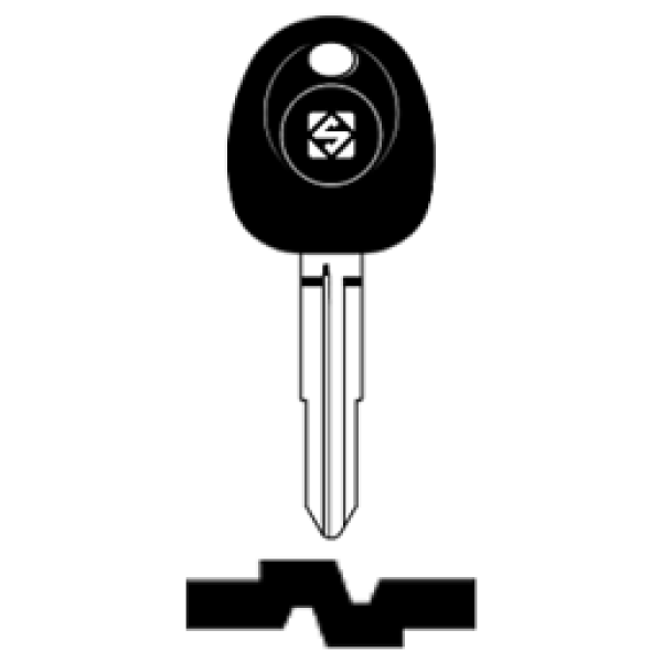 Transpondersleutel brass HYN10TE zonder chip