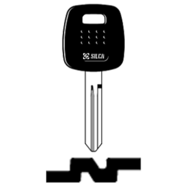 SilcaNSN19TE.png Transpondersleutel brass NSN19TE zonder chip