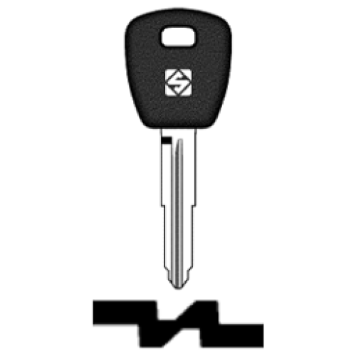 SilcaPO1RTE.png Transpondersleutel brass PO1RTE zonder chip