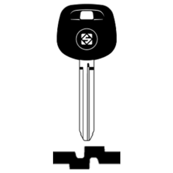 SilcaTOY43ATE.png Transpondersleutel brass TOY43ATE zonder chip