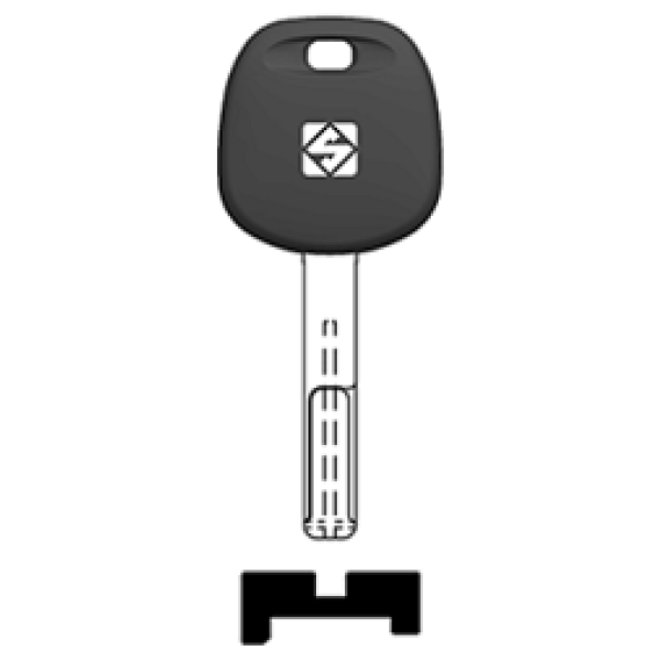 Transpondersleutel brass TOY55BTE zonder chip